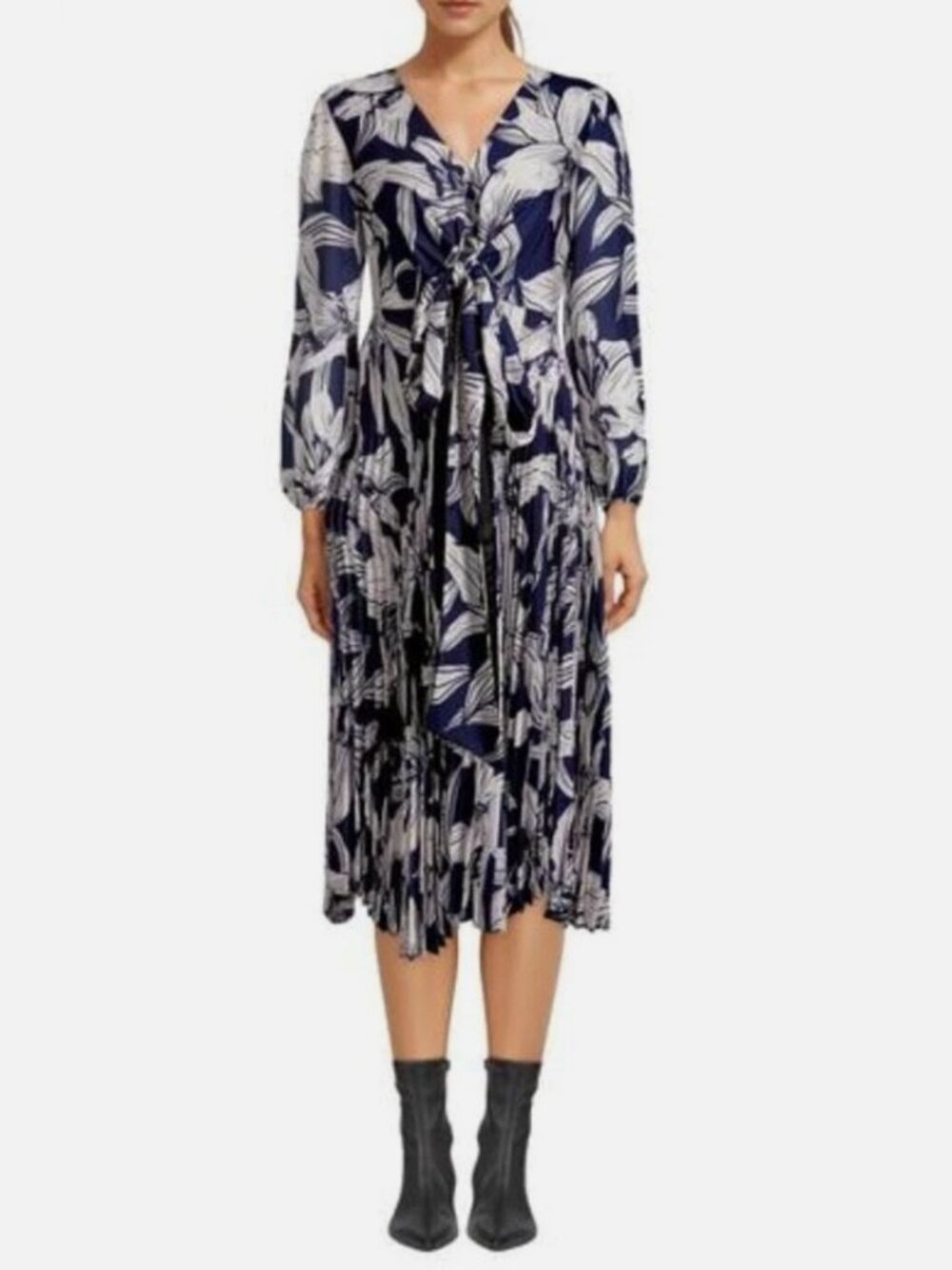 NWT! DELFI COLLECTIVE Camile Dress in Blue Navy Floral Size XS